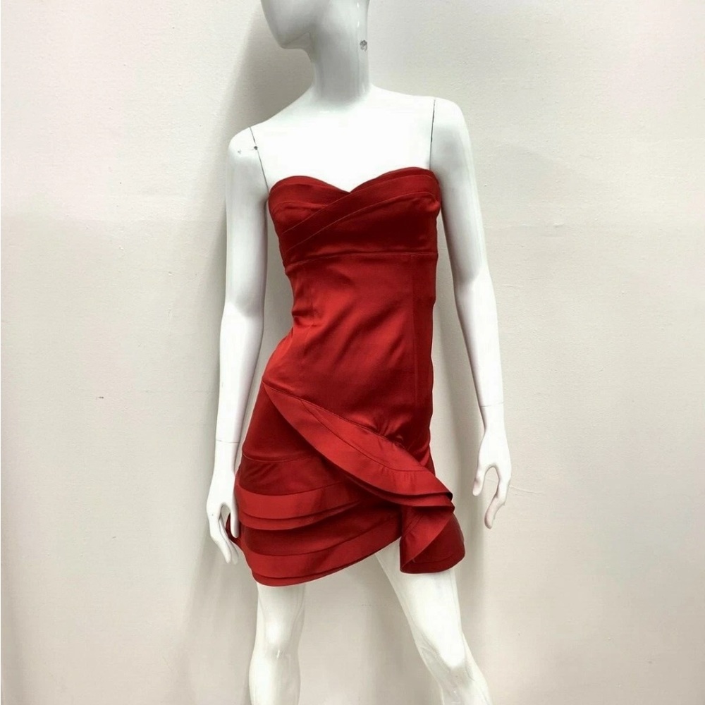 BCBG Strapless Ruffle Dress - Picture 3 of 5